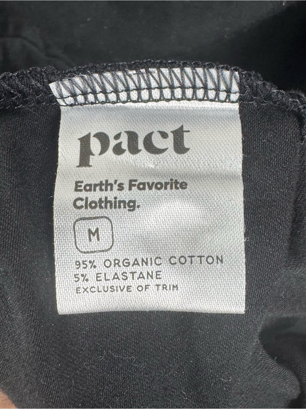 PACT Fit and Flare One Shoulder Classic Black Organic Cotton Dress Size Medium - Picture 7 of 7